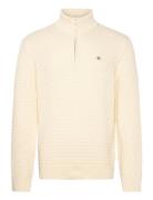 GANT Textured Cotton Half Zip Kräm