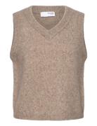 Selected Femme Slfava Knit Vest Beige