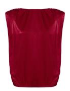 My Essential Wardrobe Estellemw Wrap Top Röd