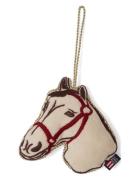 Lexington Home Horse Org Cotton Velvet Ornament Kräm