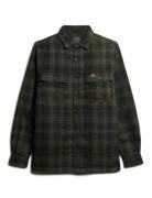 Superdry Wool Miller Overshirt Khaki Green