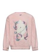 Lindex Sweater Pile Unicorn Sequins Rosa