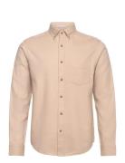 GANT Reg Herringb Flannel Shirt Beige