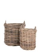 House Nordic Alina - Baskets, Kubu Rattan, Natural, Set Of 2