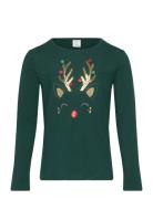 Lindex Top Ls Reindeer Face Grön