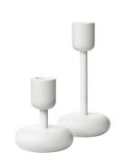 Iittala Nappula Candleholder White Big And Small Vit