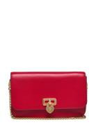 Lauren Ralph Lauren Leather Large Tanner Chain Wallet Röd