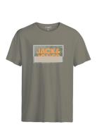 Jack & J S Jcologan Tee Ss Crew Neck Ss24 Jnr Grön
