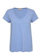 MOS MOSH Mmtulli V-Ss Basic Tee Blå