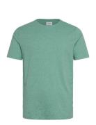 Lindbergh Mouliné O-Neck Tee S/S Grön