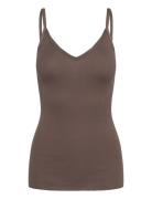 Rosemunde Silk Top W/ Elastic Band Brun