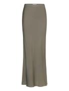 Ahlvar Gallery Hana Long Silk Skirt Khaki Green