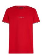 Tommy Hilfiger Tommy Logo Tipped Tee Röd