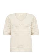 Cream Crpoppi Knit Blouse Kräm