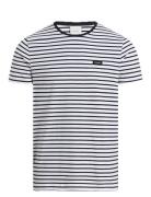 Calvin Klein Stretch Slim Stripe T-Shirt Vit