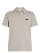 Calvin Klein Stretch Pique Slim Button Polo Grå