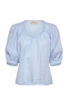 MOS MOSH Mmtaissa Linen Blouse Blå
