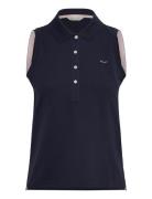 GANT Contrast Collar Sleeveless Pique Marinblå