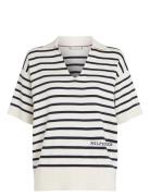 Tommy Hilfiger Mini Stp Co Open Polo Ss Swt Multi/patterned