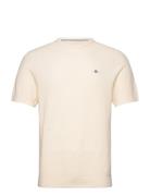 GANT Micro Textured Cotton Ss C-Neck Kräm