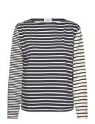 Mads Nørgaard Soft Single Silke Tee Ls Marinblå
