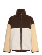 Monki Loose Fleece Zip Jacket Multi/patterned