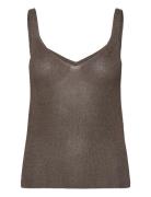 Mango Lurex Knitted Top Brun
