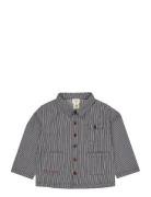 Copenhagen Colors Striped Twill Jacket W Pockets Marinblå