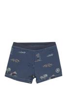 Color Kids Swim Trunks, Aop Marinblå