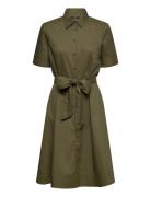 Lauren Ralph Lauren Silky Strtch Cotton-Dress Khaki Green