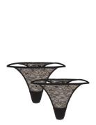 Monki Lace Thong 2-Pack Svart