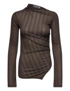 Weekday Asymmetric Long Sleeve Top Brun