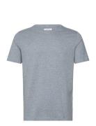 Lindbergh Mouliné O-Neck Tee S/S Blå