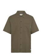 Scotch & Soda Relaxed Fit Short Sleeve Seersucker Shirt Grön