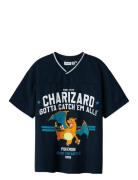 Name It Nkmmilas Pokemon Nreg Ss Poly Top Sky Marinblå