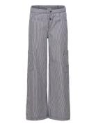 Copenhagen Colors Striped Wide Pants W Pockets Grå