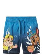 Name It Nmmmabbe Paw Long Swimshorts Cplg Blå