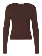 Mango Fine-Knit Fitted Sweater Brun