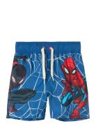 Name It Nmmmave Spider Long Swimshorts Mar Blå