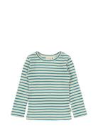 Petit Piao T-Shirt L/S Modal Striped Grön