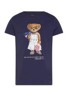 Ralph Lauren Kids Polo Bear Cotton Jersey Tee Marinblå