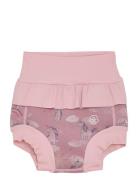 Color Kids Trunks W. Frills, Flower Aop Rosa