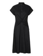 Lauren Ralph Lauren Twist-Front Cotton-Blend Shirtdress Svart