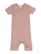 Petit Piao Jumpsuit S/S Modal Striped Röd