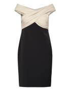 Lauren Ralph Lauren Two-T Off-The-Shoulder Cocktail Dress Svart