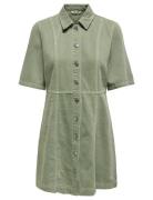 ONLY Onlsilla 2/4 Short Button Dress Cc Pnt Grön