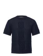 Daily Paper Crochet T-Shirt Marinblå