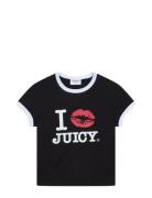 Juicy Couture I ‘Kiss’ Jc Fitted Ringer Tee Svart