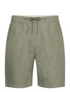 Scotch & Soda Seasonal Core - Fave Cotton/Linen Twill Bermuda Grön