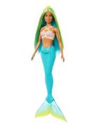 Barbie A Touch Of Magic Mermaid Doll With Green & Blue Hair, Blue Tail...